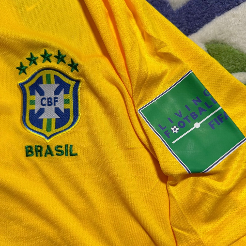 Nike Brazil 2018 World Cup Neymar Jr 10 Jersey Yellow NWT Mens Size Medium - Picture 6 of 14